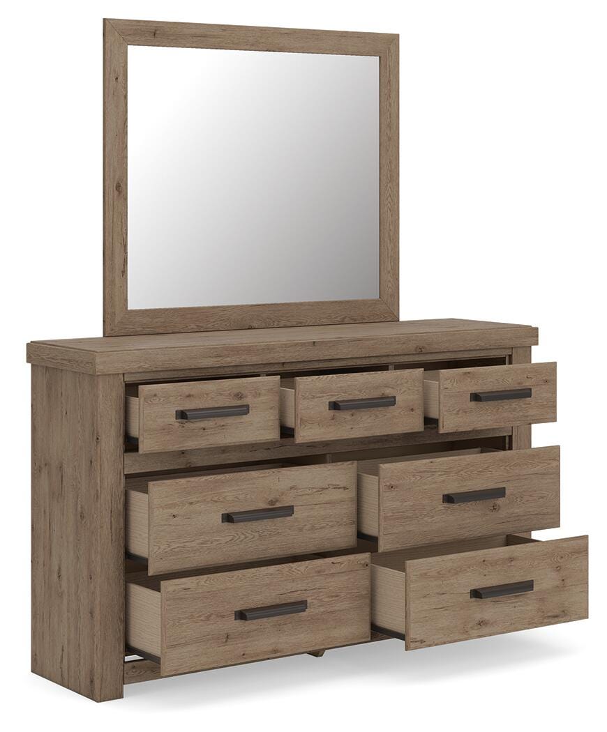 Oliandon Light Brown Panel Bedroom Set angled view