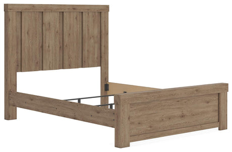 Oliandon Light Brown Panel Bedroom Set angled view