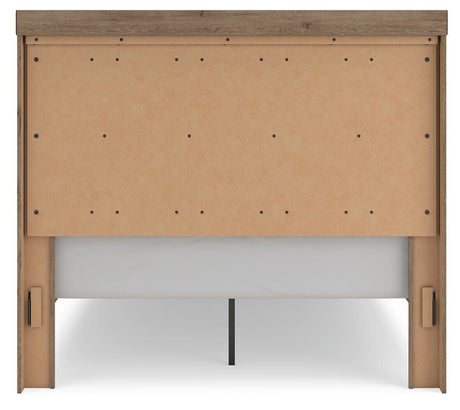 Oliandon Light Brown Queen Panel Storage Bed view 9
