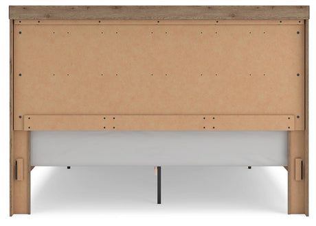 Oliandon Light Brown King Panel Storage Bed view 8