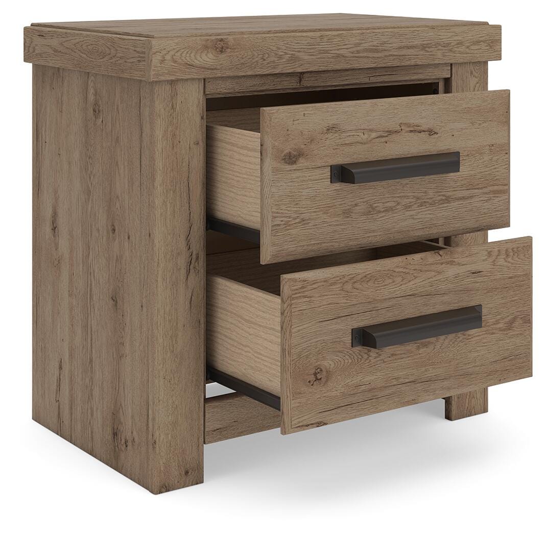 Oliandon Light Brown Panel Bedroom Set angled view