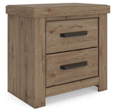 Oliandon Light Brown Panel Storage Bedroom Set angled view