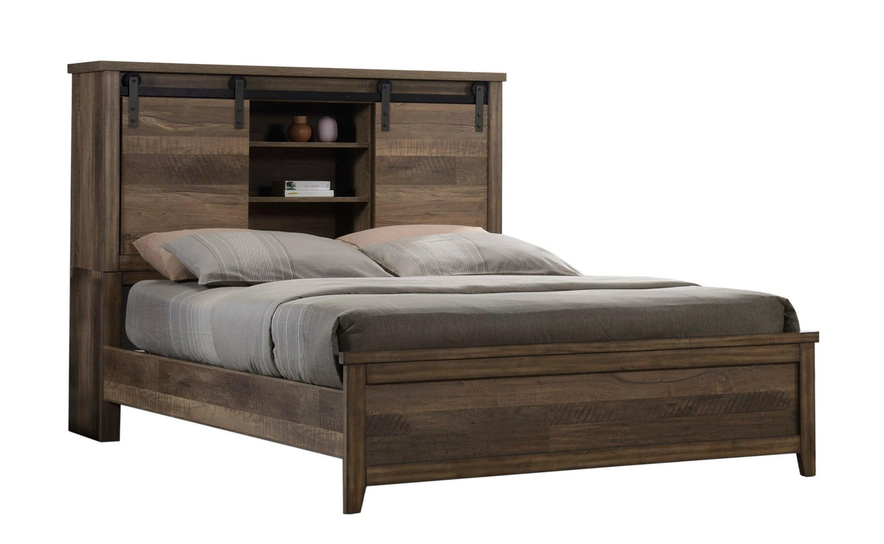 Calhoun Media Chest With Barn Door, Entertainments Cabinet, Wood And Veneer, And Features A Rustic Distressed Finish - Ella Furniture