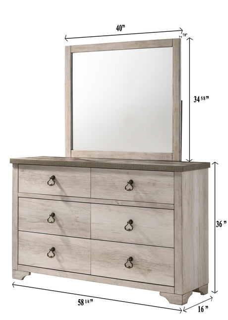Patterson Driftwood Finish Solid Pine Wood Modern Rustic And Charm Panel Bedroom Set - Ella Furniture