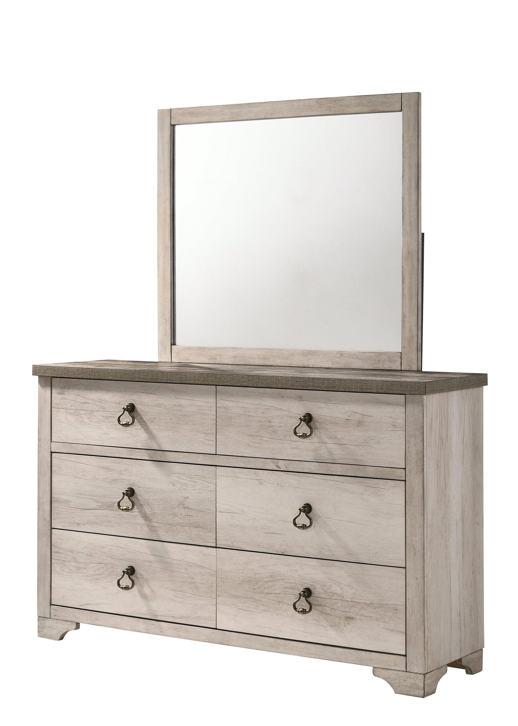 Patterson Chest Driftwood, Modern Sturdy Wood, Ring Metal Knob 5 Drawers - Ella Furniture