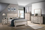 Patterson Night Stand Driftwood, Sleek And Modern Wood, Metal Ring 2 Drawers - Ella Furniture