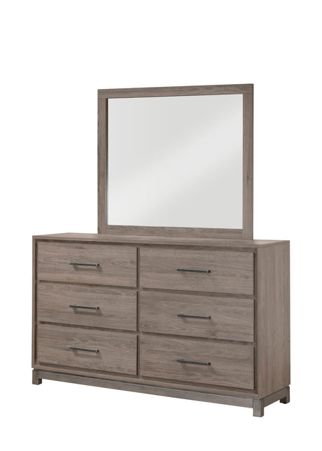 River Brown Modern Contemporary Solid Wood And Veneers Upholstered Panel Queen Bed - Ella Furniture