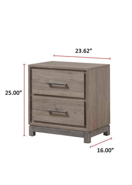 River Brown Modern Contemporary Solid Wood And Veneers Upholstered Panel King Bed - Ella Furniture