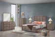 River Brown Modern Contemporary Solid Wood And Veneers Upholstered Panel Bedroom Set - Ella Furniture