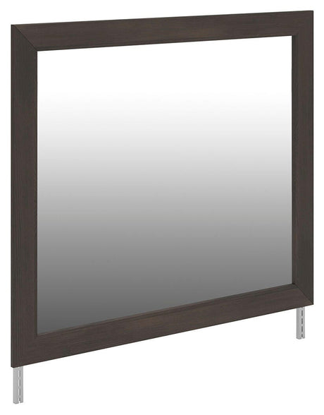 Shaehartin Dark Brown Bedroom Mirror angled view