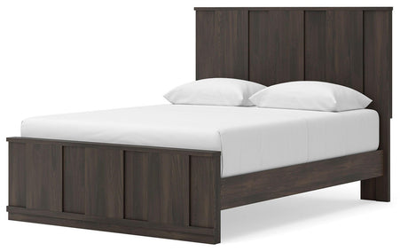 Shaehartin Dark Brown Queen Panel Platform Bed from Ella Furniture
