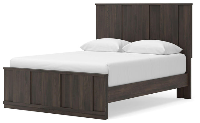 Shaehartin Dark Brown Queen Panel Platform Bed from Ella Furniture
