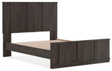 Shaehartin Dark Brown Queen Panel Platform Bed angled view