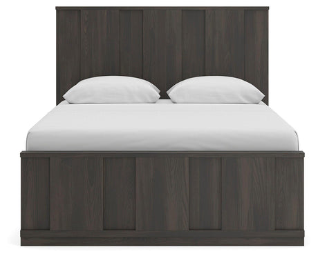 Shaehartin Dark Brown Queen Panel Platform Bed view 5