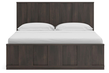 Shaehartin Dark Brown King Panel Platform Bed view 6