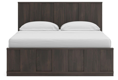 Shaehartin Dark Brown King Panel Bed view 6