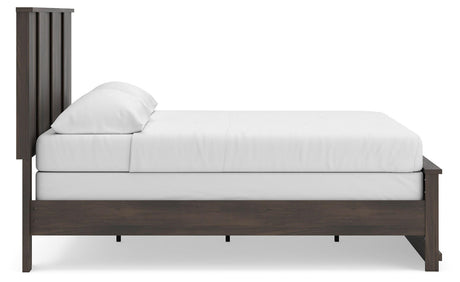 Shaehartin Dark Brown King Panel Bed view 8