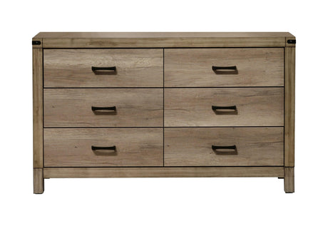 Matteo Melamine Finish Fabric Upholstered Panel Bedroom Set, Heat, Moisture, Stain Resistant, Contemporary Rustic - Ella Furniture
