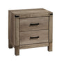 Matteo Tall Night Stand Melamine, Sleek Modern Wood, Black Metal 2 Drawers - Ella Furniture