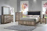 Matteo Melamine Sleek and Modern Contemporary Wood Full Fabric Upholstered Panel Bed - Ella Furniture