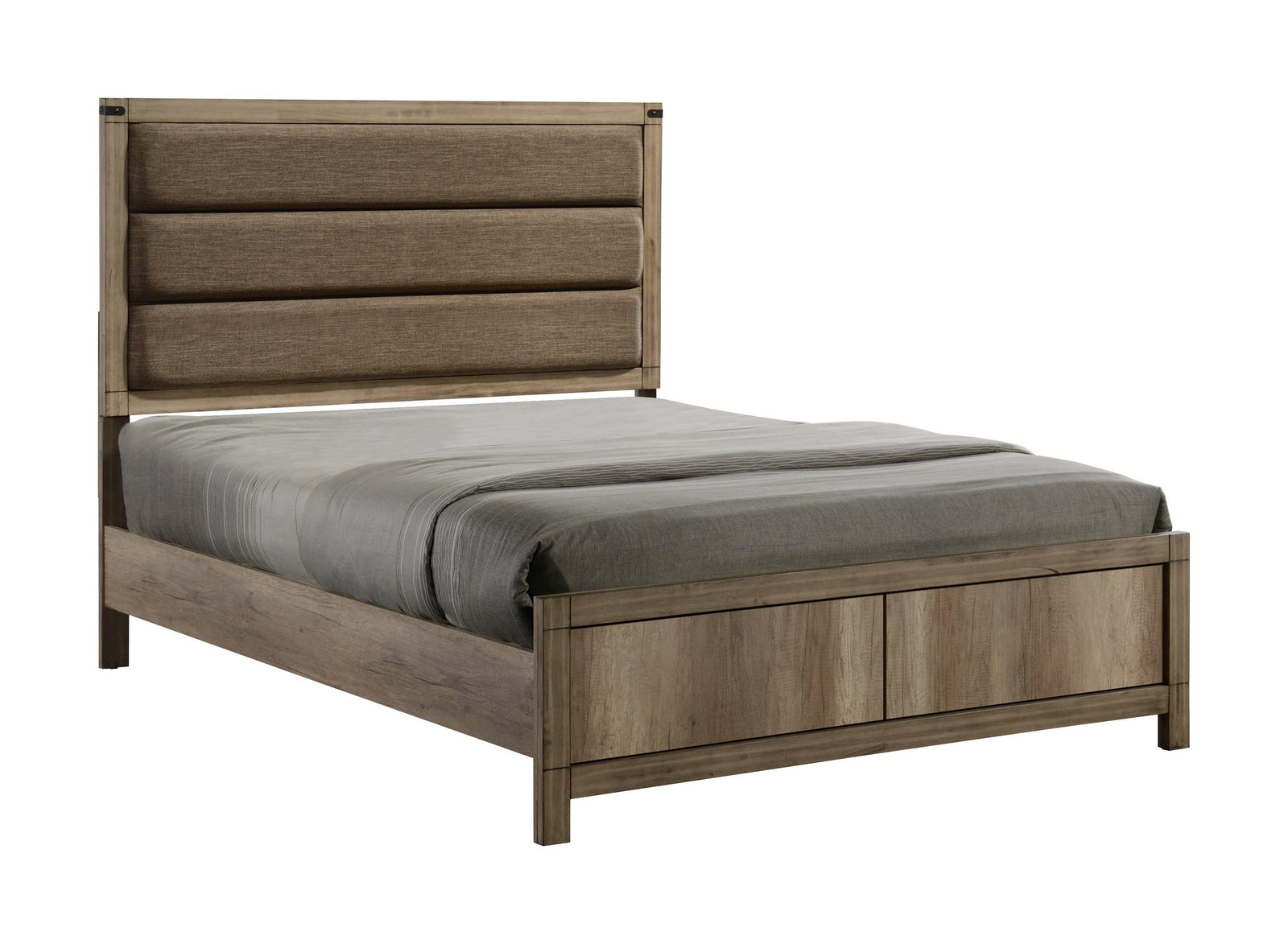 Matteo Melamine Sleek And Modern, Contemporary Wood Queen Fabric Upholstered Panel Bed - Ella Furniture