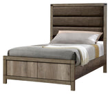 Matteo Melamine Sleek and Modern Contemporary Wood Full Fabric Upholstered Panel Bed - Ella Furniture