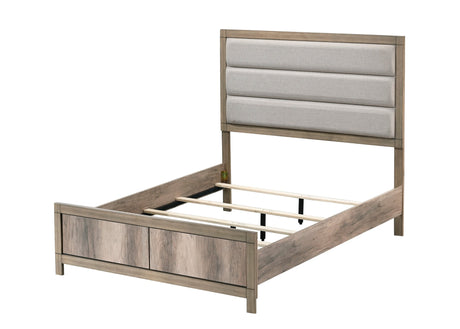 Matteo Light Brown Upholstered Panel Full Bed view 3