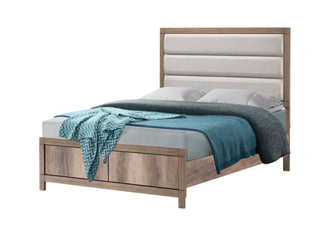 Matteo Light Brown Upholstered Panel Full Bed from Ella Furniture