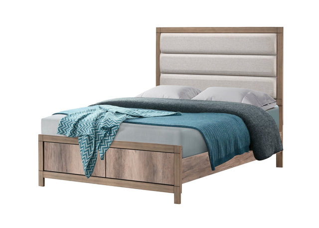 Matteo Light Brown Upholstered Panel Full Bed from Ella Furniture