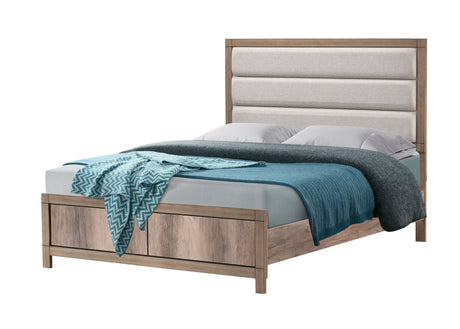 Matteo Light Brown Upholstered Panel Queen Bed from Ella Furniture