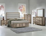 Matteo Light Brown Upholstered Panel Full Bed view 2