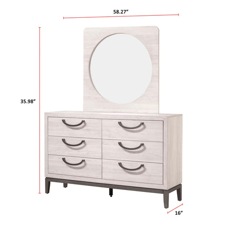 Veda Beige Modern Contemporary Solid Wood And Veneers 2-Drawers Night Stand - Ella Furniture