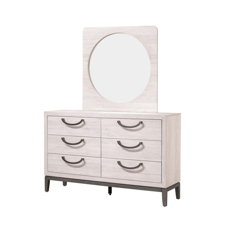Veda Beige Modern Contemporary Solid Wood And Veneers 4-Drawers Handle Accent Chest - Ella Furniture