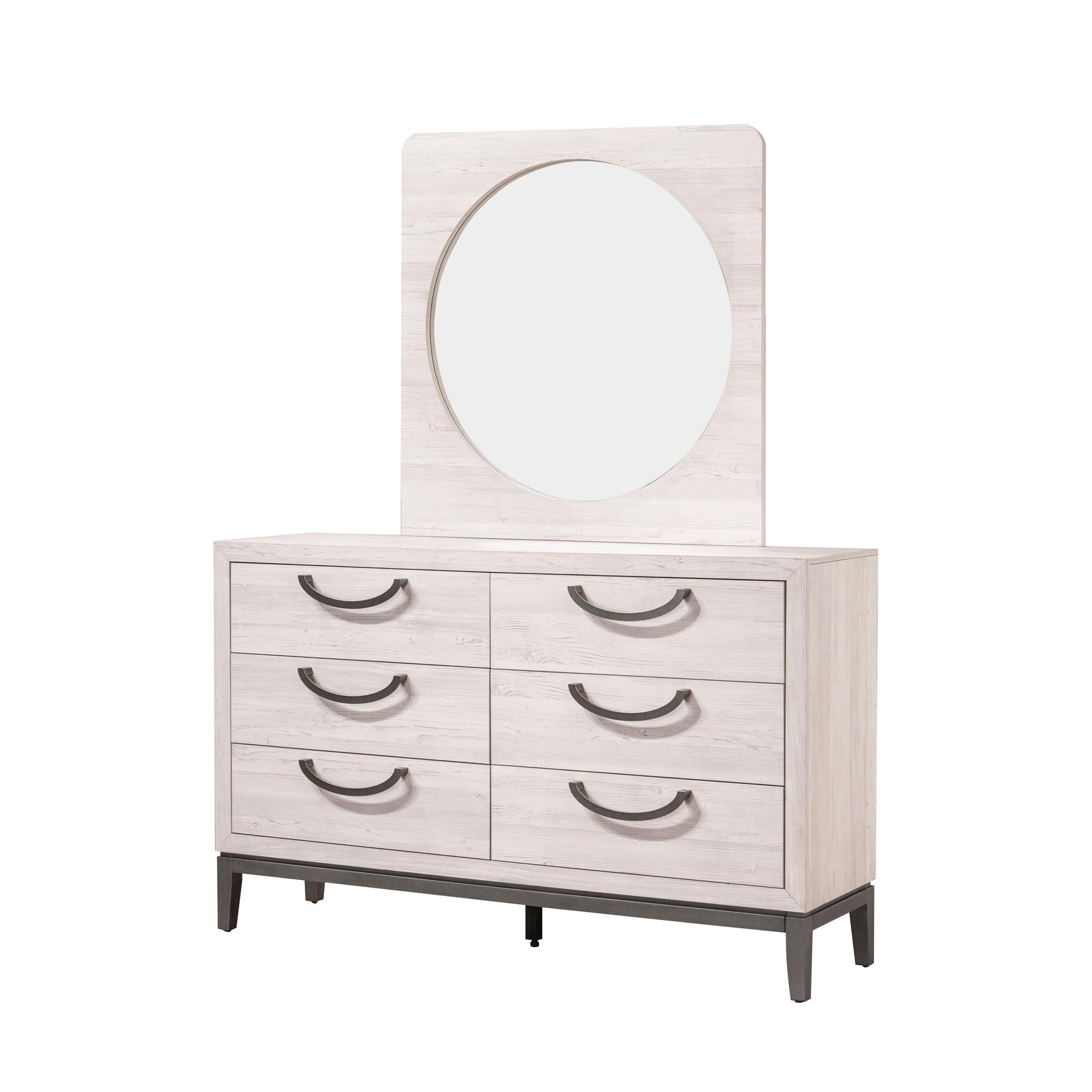 Veda Beige Modern Contemporary Solid Wood And Veneers 6-Drawers Dresser - Ella Furniture