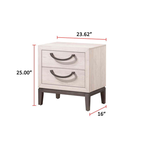 Veda Beige Modern Contemporary Solid Wood And Veneers 4-Drawers Handle Accent Chest - Ella Furniture
