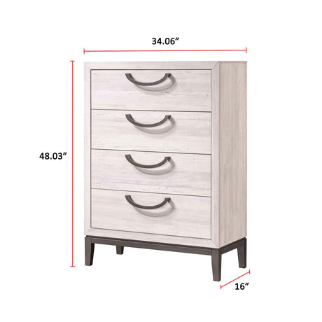 Veda Beige Modern Contemporary Solid Wood And Veneers 6-Drawers Dresser - Ella Furniture