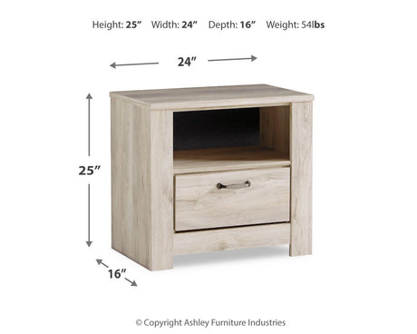 Bellaby Whitewash Platform Bedroom Set dimension view