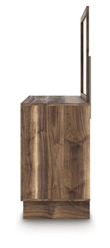 Chirason Brown Dresser and Mirror