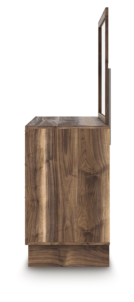 Chirason Brown Dresser and Mirror