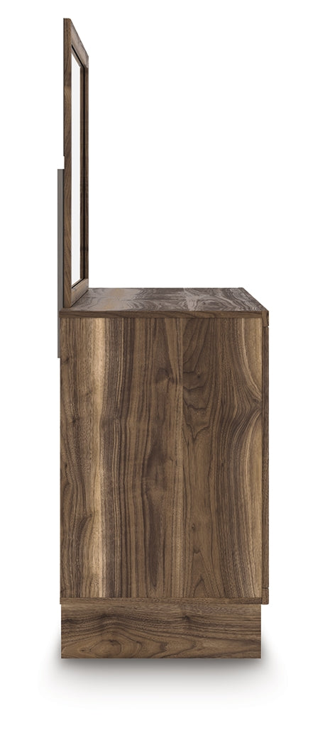 Chirason Brown Dresser and Mirror