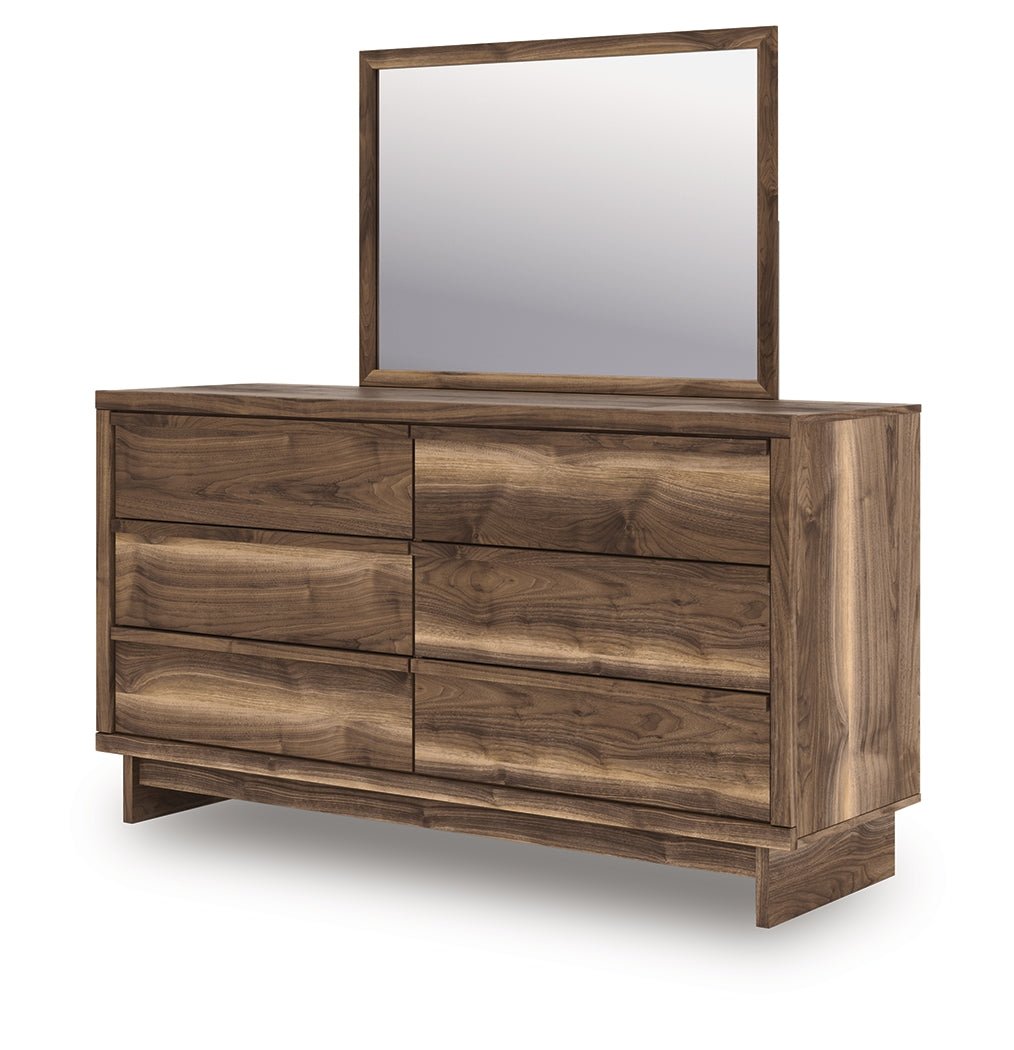 Chirason Brown Dresser and Mirror
