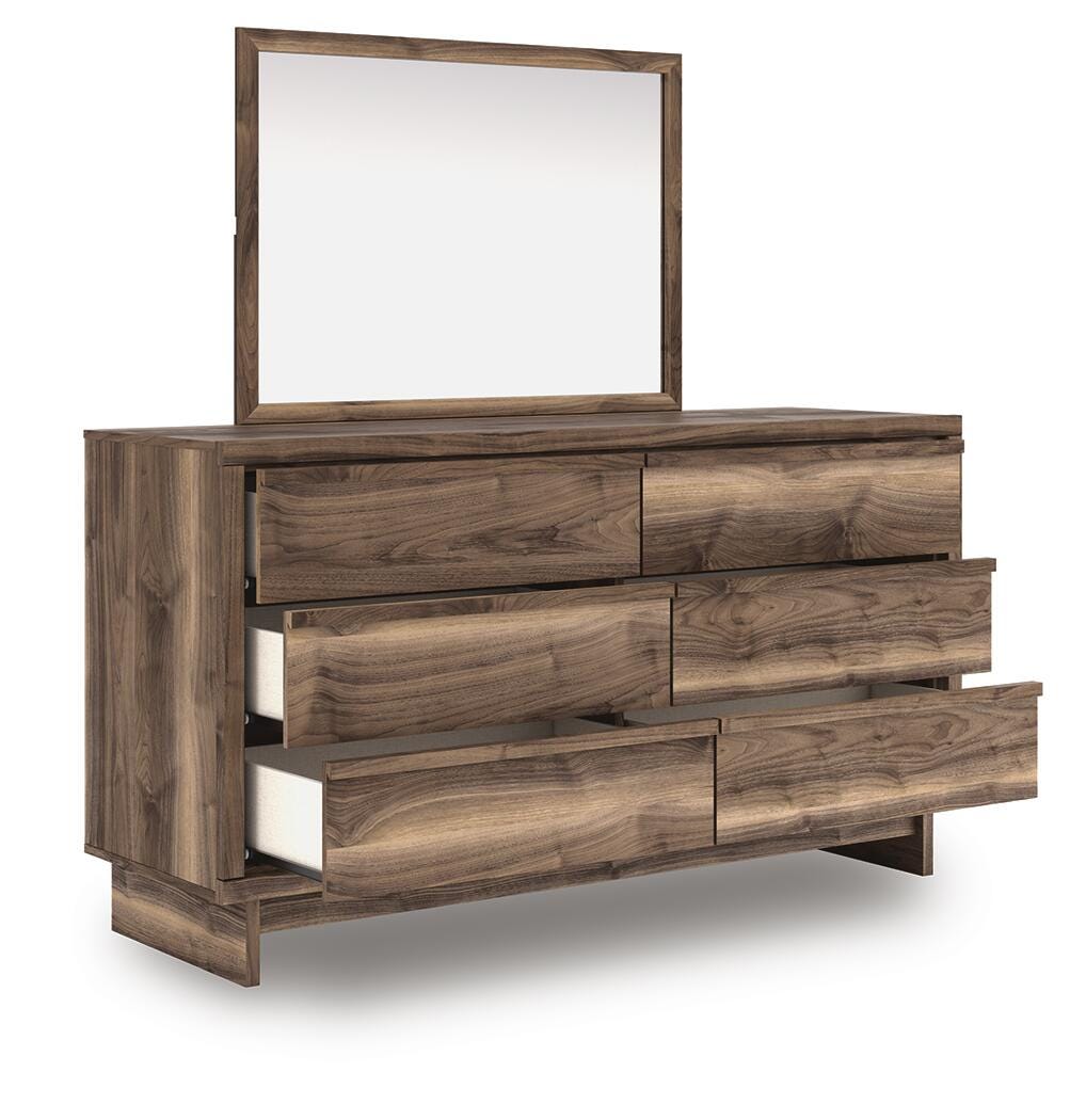Chirason Brown Dresser and Mirror angled view