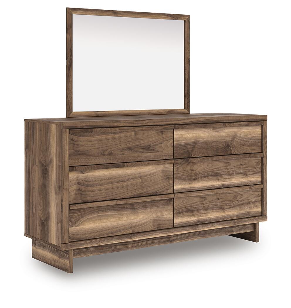 Chirason Brown Dresser and Mirror angled view