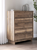 Chirason Brown Wide Chest of Drawers