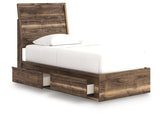 Chirason Brown Twin Panel Bed with Storage