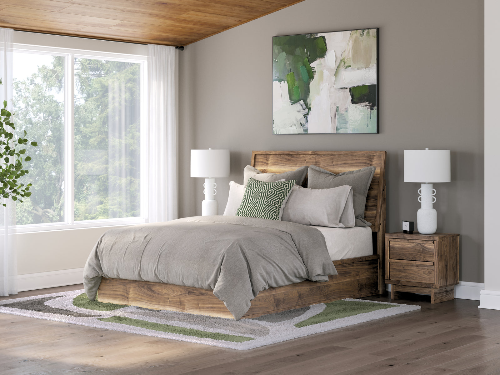 Chirason Brown Queen Panel Bed