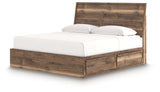Chirason Brown King Panel Bed with Storage