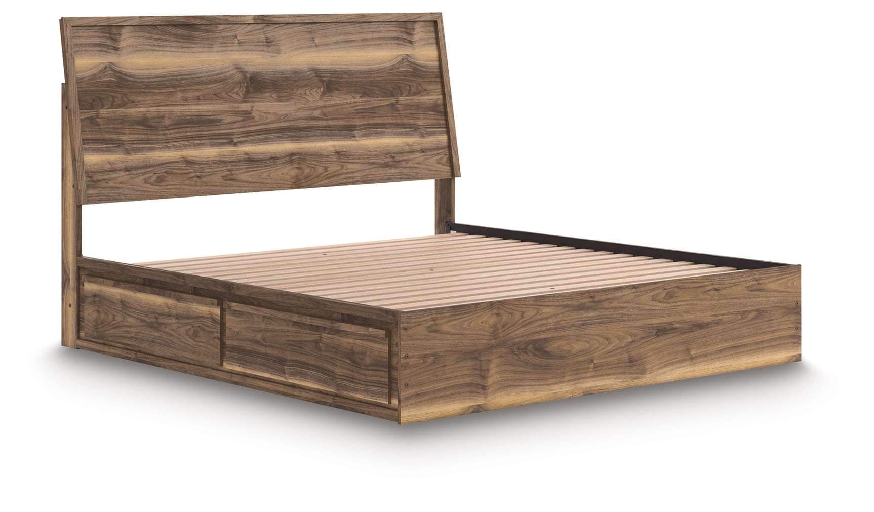 Chirason Brown King Panel Bed with Storage