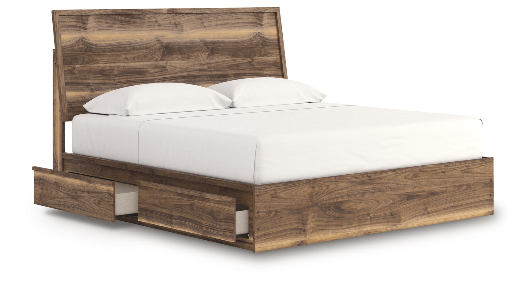 Chirason Brown King Panel Bed with Storage