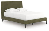 Chirason Sage Green Full Upholstered Bed with Roll Slats